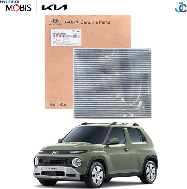 현대모비스 순정 에어컨필터 고급형 프리미엄 활성탄 97133 O6200, 1개, 더뉴캐스퍼(2024.08~)