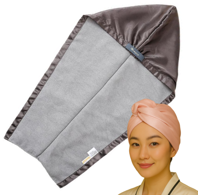 더블트리 새틴 극세사 호텔식 헤어 드라이 타월, 1개, 새틴핑크