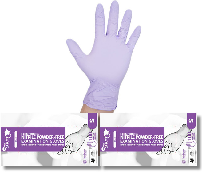 세이토리 식품용 다용도 니트릴장갑 100p, 2개, XS, 연보라