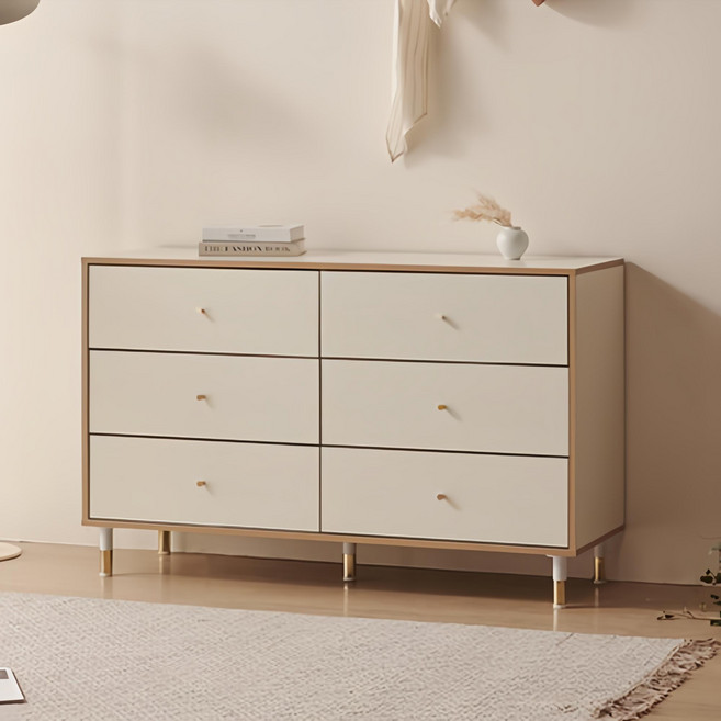 파로마 리디아 와이드 서랍장, 오크화이트, 6단