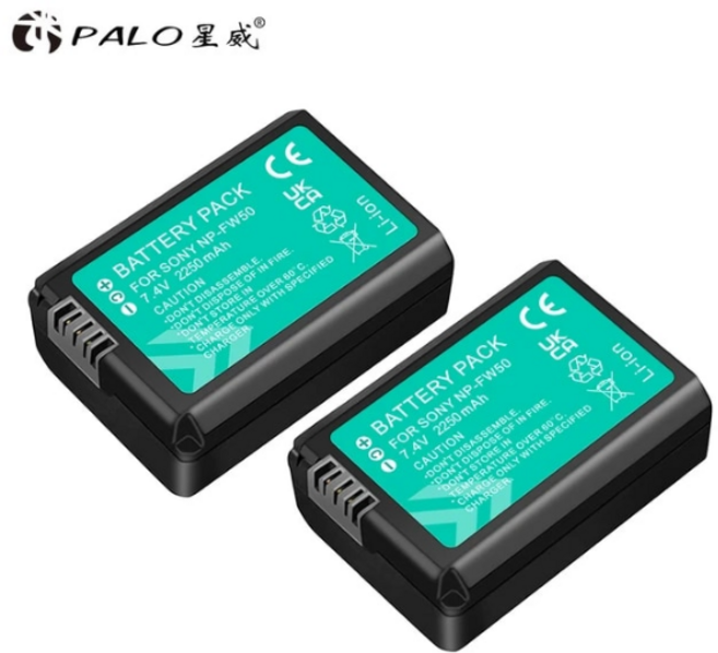 PALO NP-FW50 NP FW50 배터리 및 LCD USB 듀얼 소니 알파 A6000 A6400 A6300 A6500 A7 A7II A7RII A7SII A7S A7S2 225, 2.2pcs battery, 1개