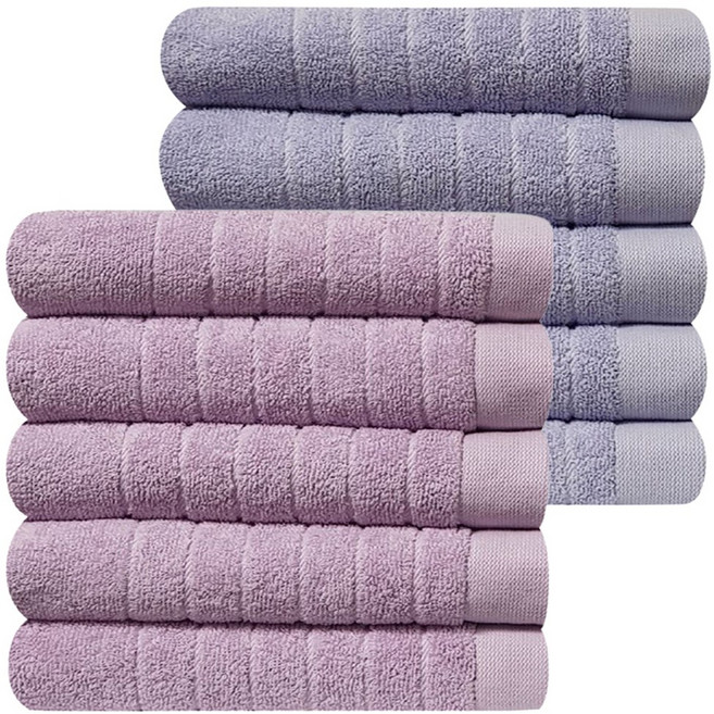 다주타올 30수 데일리 수건 105g, 라일락퍼플+라벤더퍼플, 10개