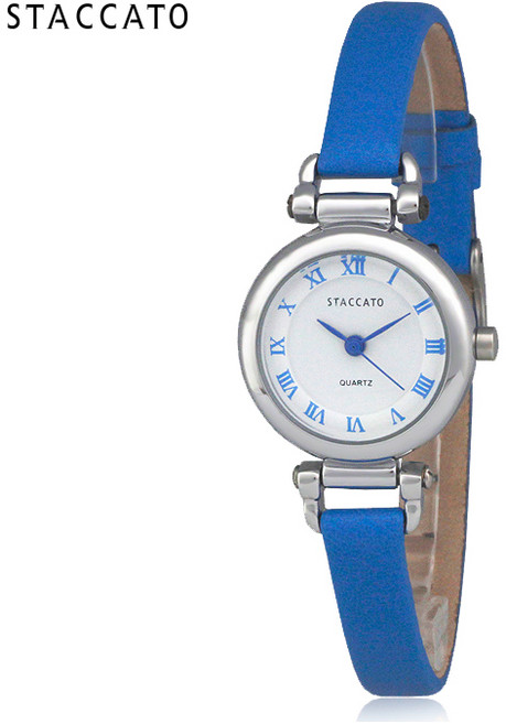 여성용 미니 가죽시계 로마자 시계 심플한 시계 블루 진핑크