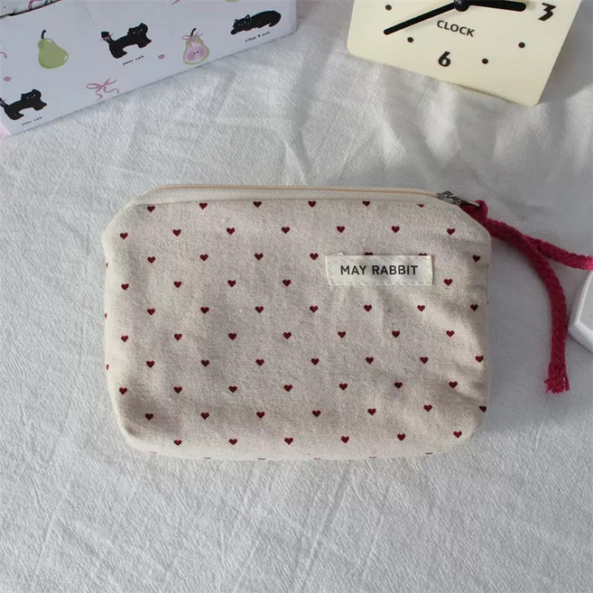 폴카 하트 모양 휴대용 여행 수납 가방