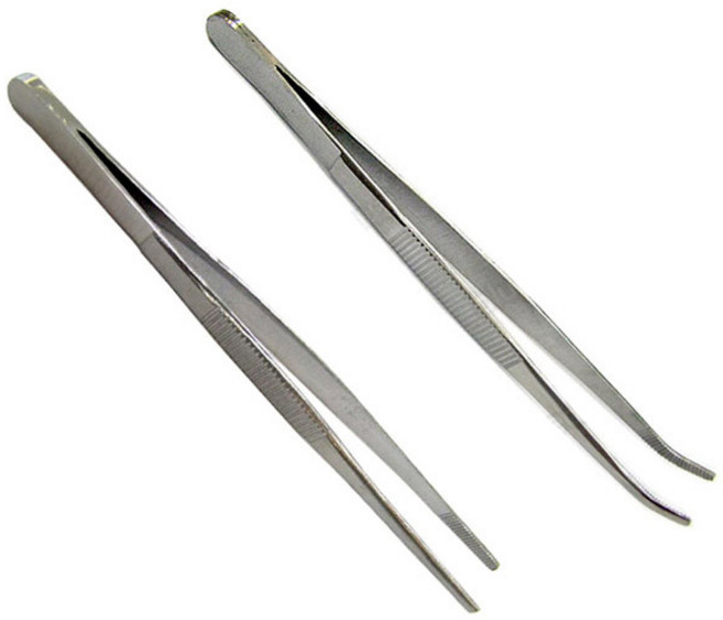 가하메디칼 핀셋 14cm 직 곡 의료용 다용도 작업용 드레싱 실험실습용 뜸용 포셉, 1개, 14Cm직선형