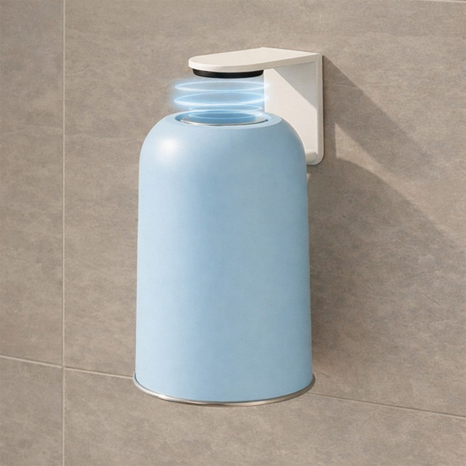 카로히포 무타공 스텐 304 자석 거꾸로 양치컵 걸이, 1개, 스카이