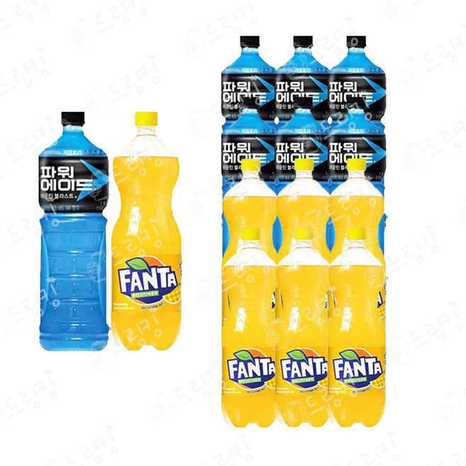 [드링킹] 파워에이드 1.5L +환타 파인애플 1.5L, 12개