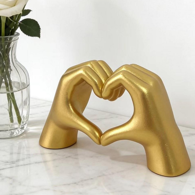 손하트 장식품 사무실 책상 인테리어소품 고급 집들이선물, 골드