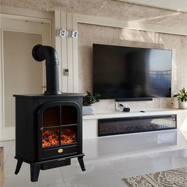 실내모닥불 벽난로조명 N로망 줄리엣(중)+연통세트상품 불멍온풍기 불멍인테리어조명 가짜불멍 디지털벽난로 전자벽난로 팬히터 캠핑용히터 무드등 무드조명 장작형히터 난방기, 로망 줄리엣(중형)+연통세트