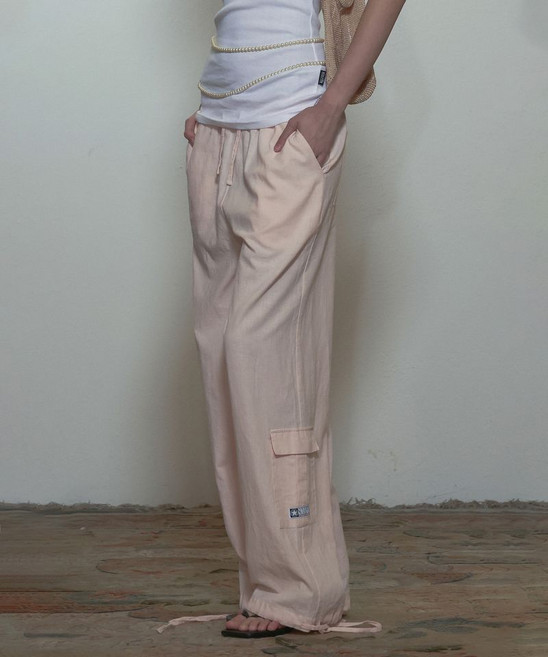 [국내정품] 스컬프터 Linen Cargo Jogger Pants Pink 110859