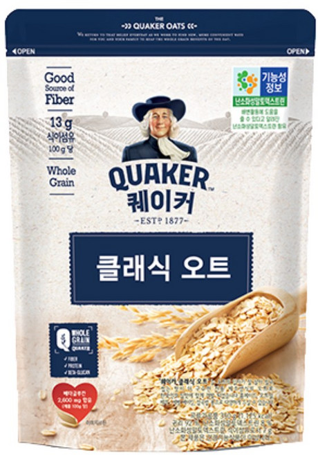 롯데제과 퀘이커 클래식 오트 시리얼, 350g, 10개