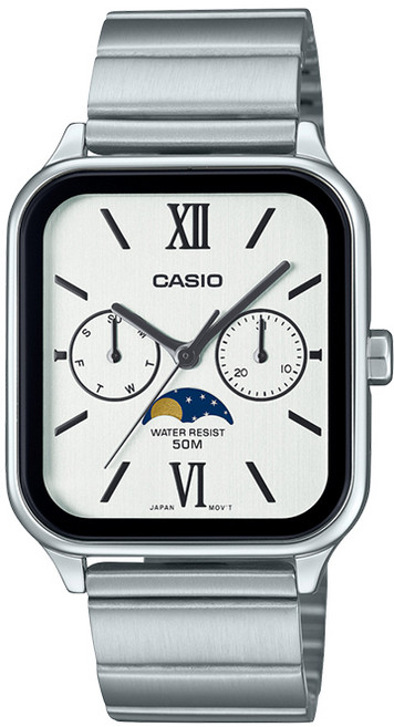 CASIO 카시오 MTP-M305D-7A2 문페이즈 스퀘어 아날로그 손목시계