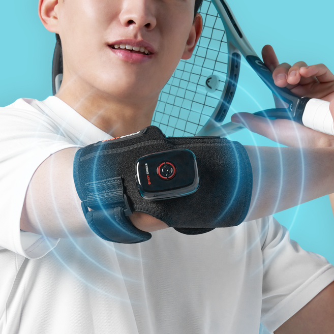 핫서클 EMS 에어 온열 팔꿈치 골프 테니스 전완근 엘보 마사지기, 팔꿈치 마사지기