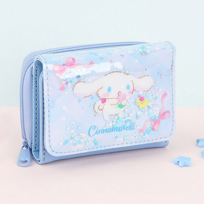 시나모롤 해피스팽글 반지갑 반짝반짝 에나멜소재 넓은수납 동전수납