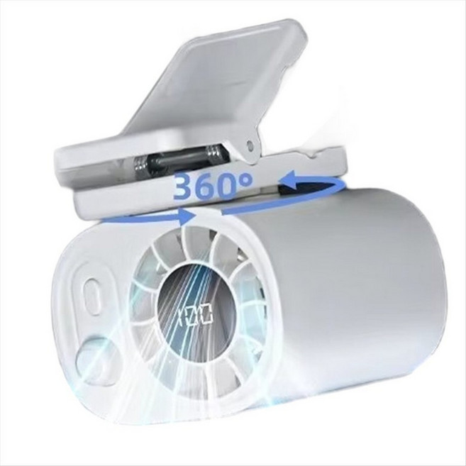 야외 팬용 100단 속도 목 핸즈프리 냉각 기능이 있는 웨어러블 벨트 개인 팬의 1800mAh 휴대용 허리 팬 클립, 하얀색