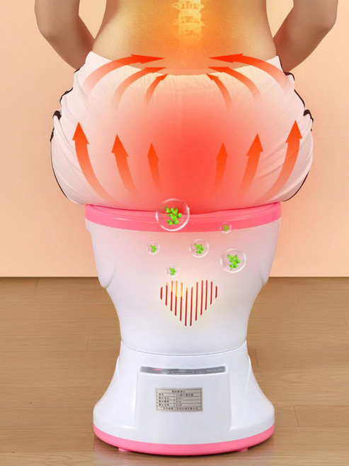 가정용 온열 좌욕기 여성 훈증기 출산 후 치질 완화 실리콘 방석 플라스틱 의자, 350ml 분리형 리모컨 포함, 1개