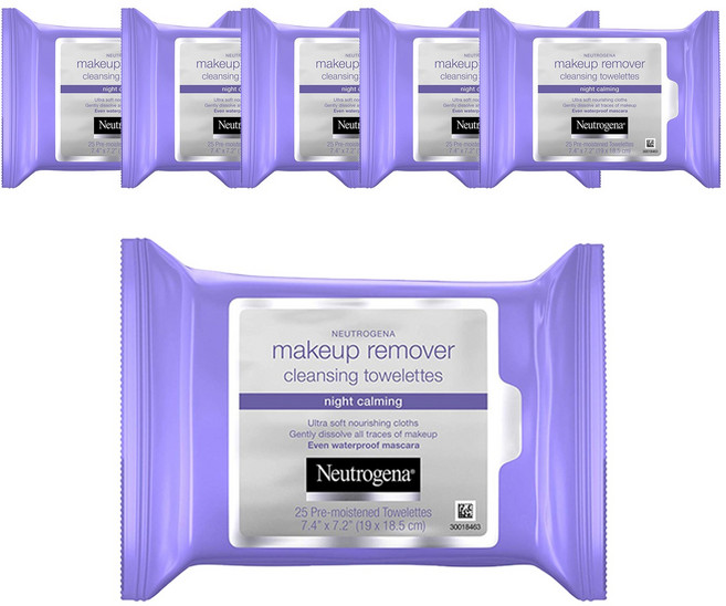뉴트로지나 메이크업 리무버 클렌징 타월렛 나이트 카밍, 6개
