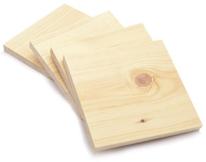 아이베란다 천연 원목 판재 정사각 받침 소형 12x120x120mm, 4개