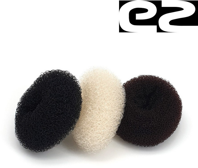 에노진 EZ 고탄력 헤어도넛(대) 똥머리 포니테일 곱창당고밴드, 블랙, 1개, 대-블랙