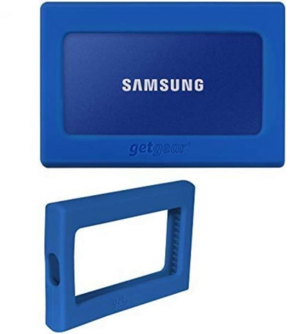 삼성 T7 터치 휴대용 SSD용 GETGEAR 실리콘 범퍼 - 1TB 2TB 500GB USB 3.2 강한 충격 흡수 미끄럼 방지- 블루, Blue