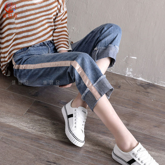 셀럽당 여성 청바지 9부 와이드 슬랙스 봄여름 롤업 스트레이트 팬츠