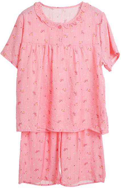 폭스 풍경인견 반팔 프릴 잠옷세트 E4 여주니어