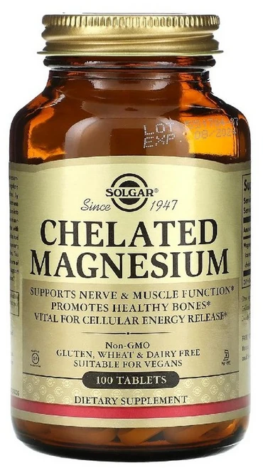 Solgar 솔가 킬레이트 마그네슘 400mg 100정, 1개 - 쿠팡