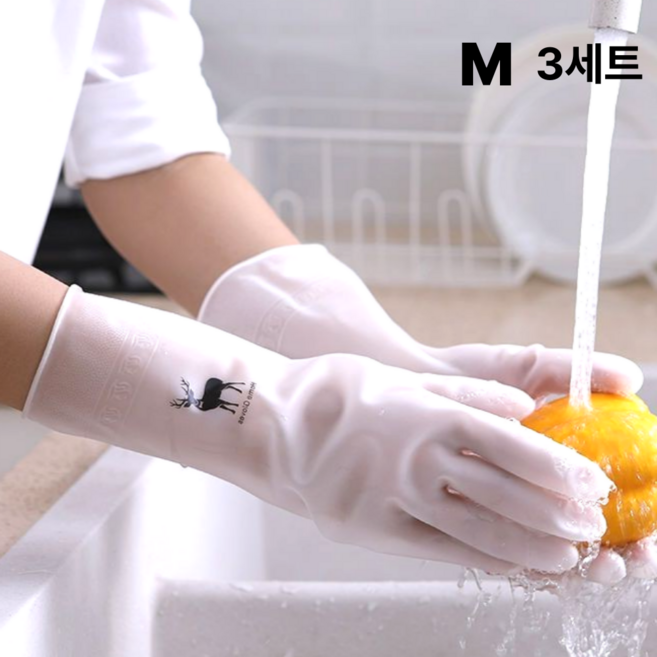 모드놀리 끈질긴 만능 니트릴 고무장갑, 3세트, 중(M), 화이트