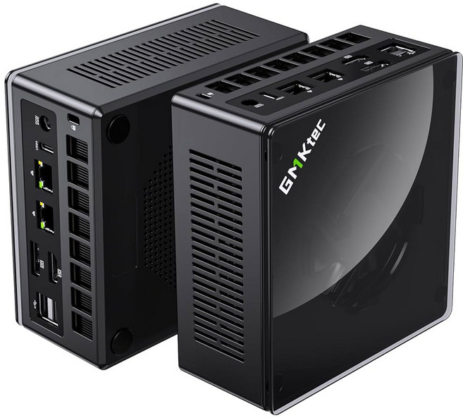 247286 GMKtec EVO-X1 AI 미니 PC AMD Ryzen 9 HX-370 시리즈 (5.1GHz | 80 탑 라데온 890M) 게이밍 컴퓨터 32GB DDR5 1, K8 Plus 32+1T-Black