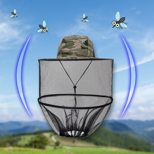 캠핑 접이식 방충 모자 기능성 망사 썬캡 모기 차단
