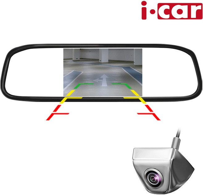 아이카 전차종 모니터 후방카메라 크롬세트, ICAR-003S, 혼합색상