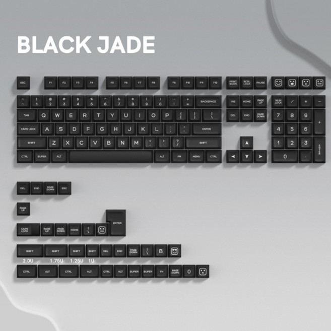 블랙 제이드 SA 프로파일 반투명 커스텀 키캡 샷 PBT MX 스위치 61 84/104 게이머 140, 01 black