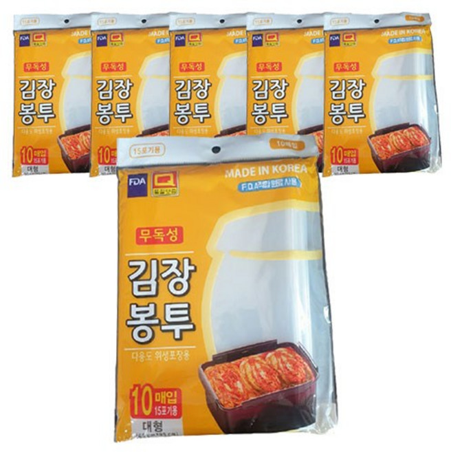 우진크린라이프 김장봉투 15포기용 대 65cm x 95 cm, 대형(약15포기), 10개입, 6개