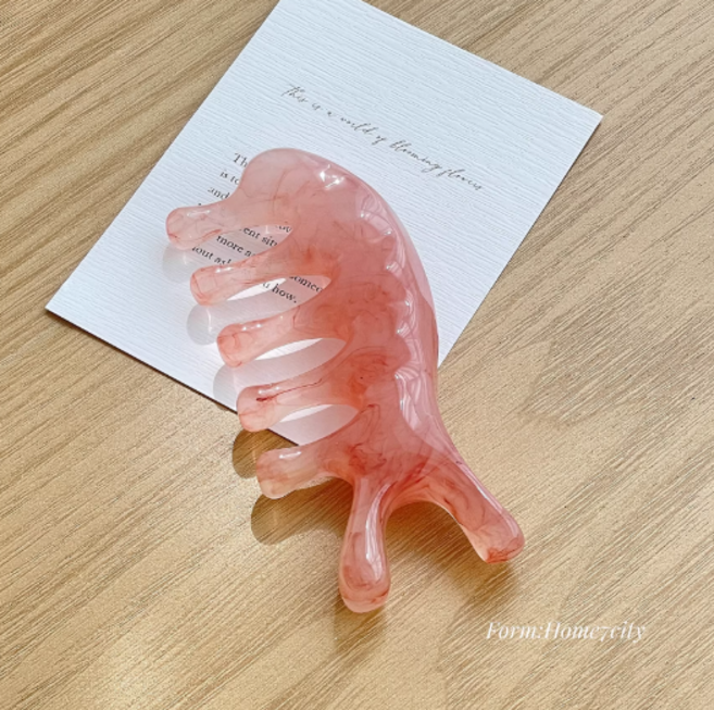 하루꿈 문어 괄사 마사지기 두피 얼굴 바디 전신 8종세트 마사지기, 핑크-02, 1개