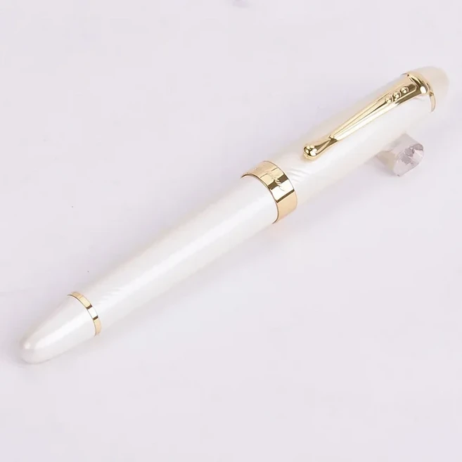 Jinhao X450 Classics 두꺼운 몸체 1.0mm 구부러진 펜촉 서예 고품질 금속 만년필 쓰기를위한 고급 잉크 선, 01 Bent nib, 15 Spiral white