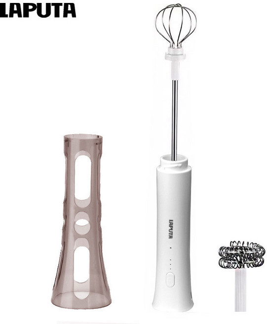 우유거품기 크리마젯 거품기 미니 6컵 바리스타 휘핑기 작동 도구 우유스티머 업소용 커피 캠핑 에어로치노3 커피거품기 전동거품기 말차용 우유거품컵 스티머, 화이트 이중 헤드, 중국어 설명서