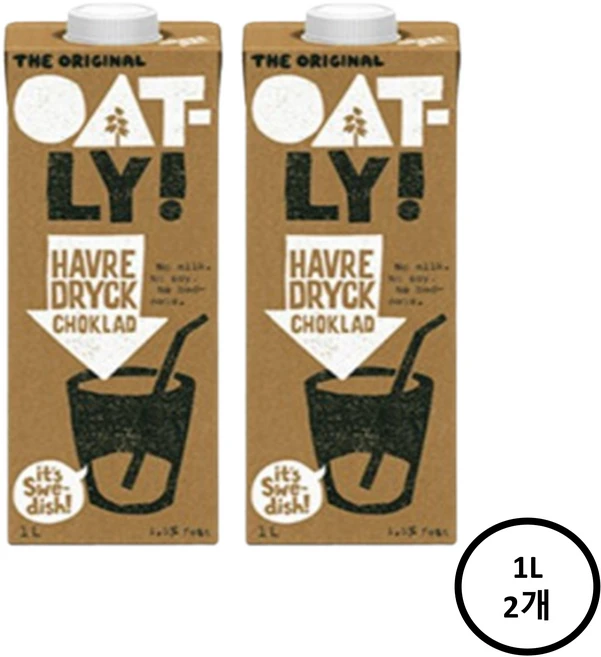 오틀리 오트 드링크 초콜릿, 2개, 1L - 쿠팡