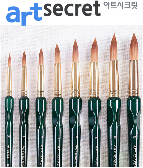 아트시크릿 수채화붓 아크릴 브러쉬 2012R, 1개, 2호