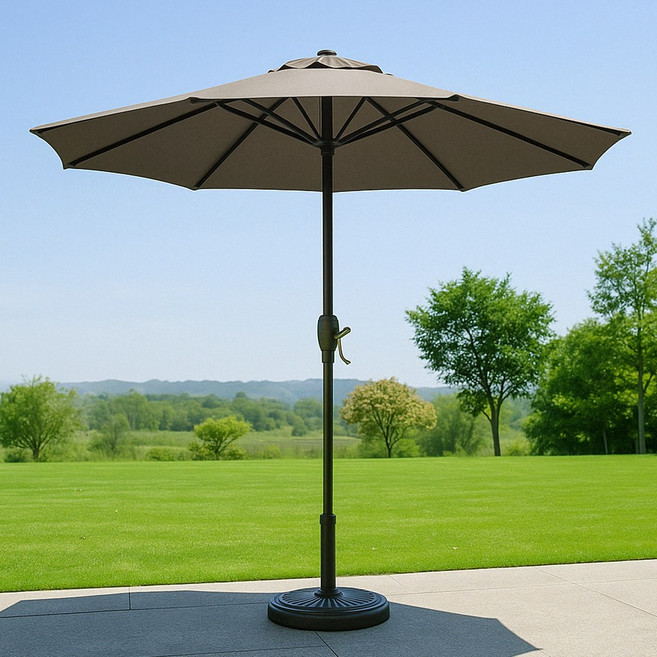 자피스 생활방수 고급 반자동 파라솔, 브라운2.7m