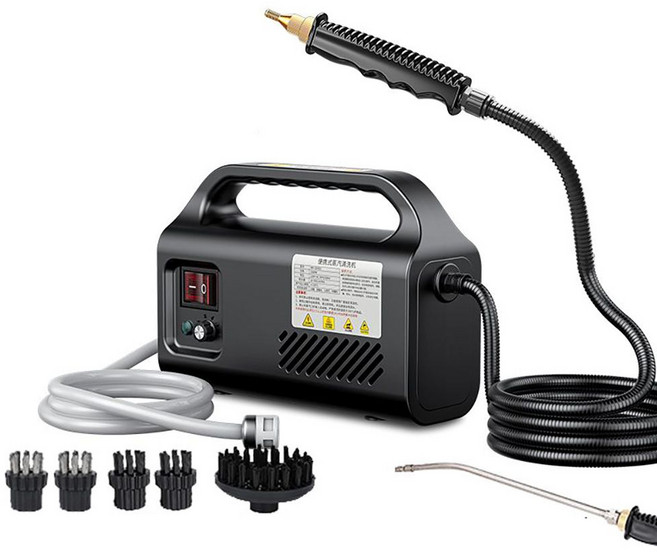 휴대용 고압 스팀청소기 분사 고온 기름때 청소 핸디형, 일자형(블랙)