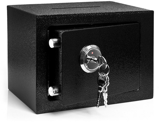아이이피 지폐투입구 열쇠 미니금고 k17, 블랙