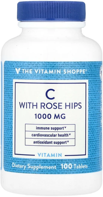 The Vitamin Shoppe 비타민C 로즈힙 함유 100정 Shoppe (더 비타민 샵), 1개 - 쿠팡