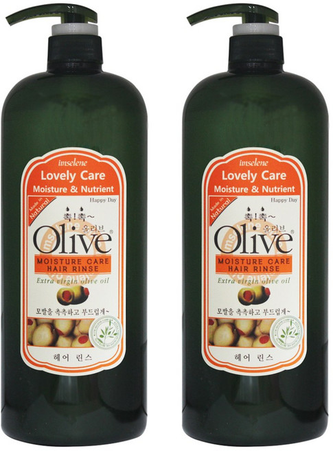 2개/아임세레느 러블리 케어 촉촉 올리브 헤어 린스 대용량 1500ml+1500ml, 2개, 1.5L