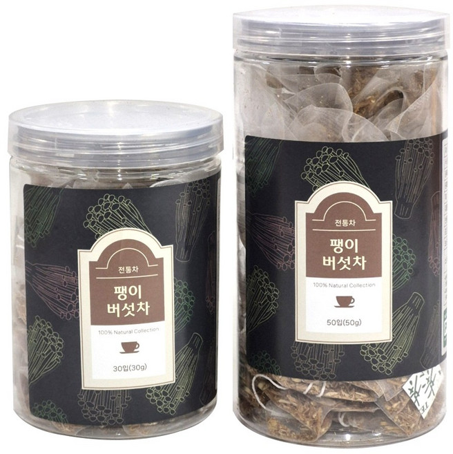 국내산 옥수수전분 생분해필터 PLA 삼각티백 팽이버섯차, 1개, 50개입