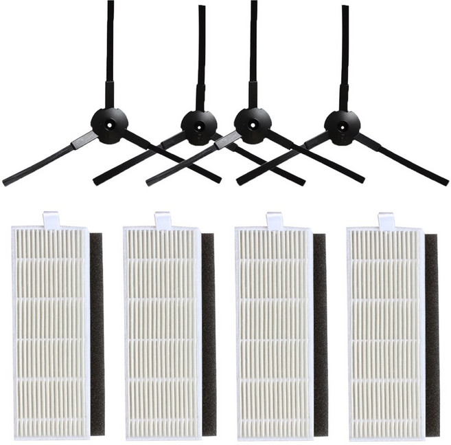 Danhui NR15 로봇 진공 청소기 청소 예비 부품 가전 제품 용 4 개 필터 사이드 브러시 바닥 청소용, 1개, 한개옵션0