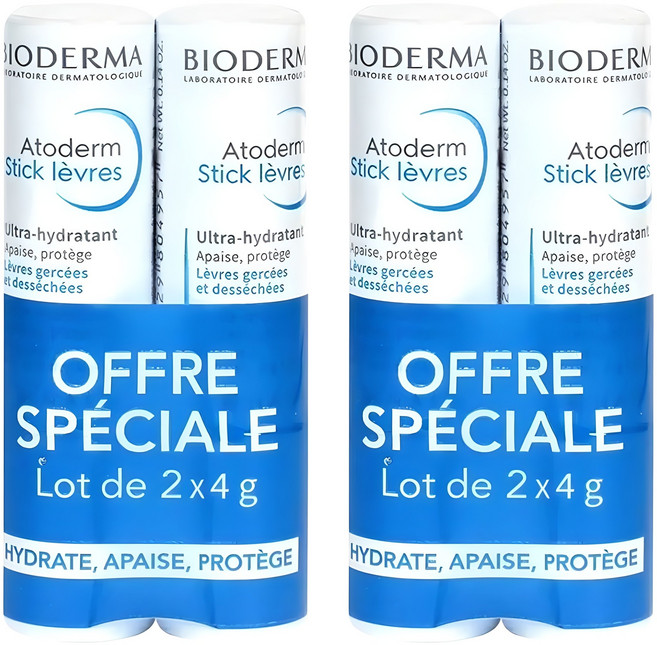 바이오더마 아토덤 스틱 레브르 립밤 2개입, 무향, 8g, 2개