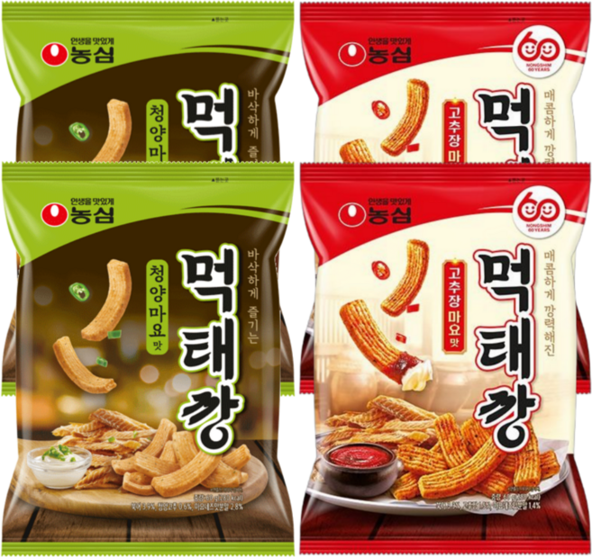 농심 먹태깡 세트(고추장마요맛+청양마요맛), 1세트, 고추장마요+청양마요[2+2]