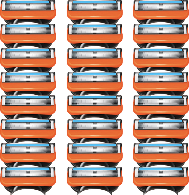 주황 5중 질레트 퓨전 호환 날카로운 면도날, 6개, 4개입