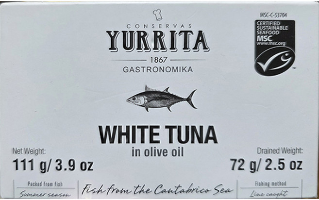 YURRITA 화이트 튜나 인 올리브오일 캔, 111g, 1개