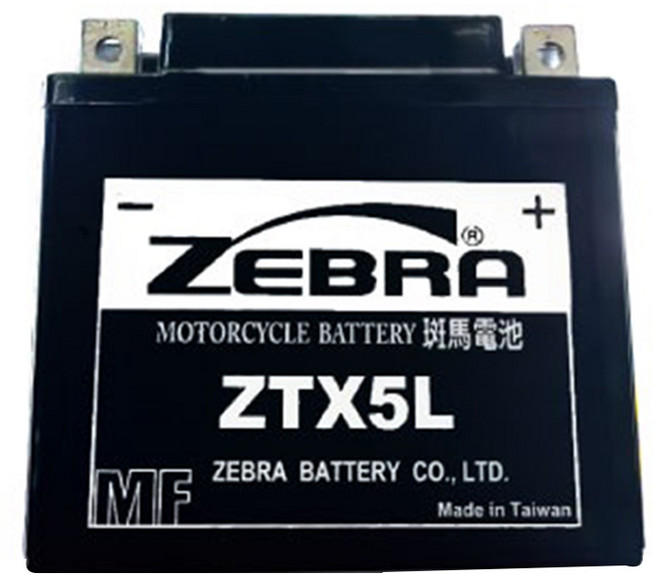ZEBRA 斑馬 ZTX5L-BS 機車5號電池 (同GTX5L-BS/YTX5L-BS/GTZ6V), 1個, 1入